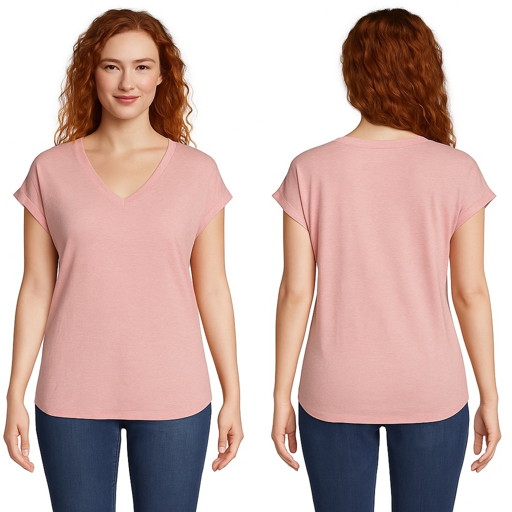 NWT Jessica Simpson Bridal Pink Knit V-Neck‎ Top Viscose Blend Women XXL 2XL